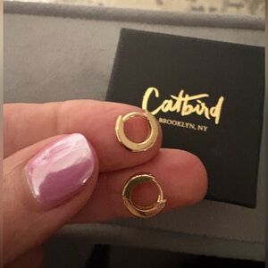 Catbird Chubby Huggy Gold Hoop Earrings (Pair)